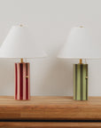 Colorstory Stripe Table Lamp in Petal & Bordeaux