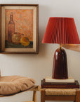 Pleat Table Lamp in Oxblood